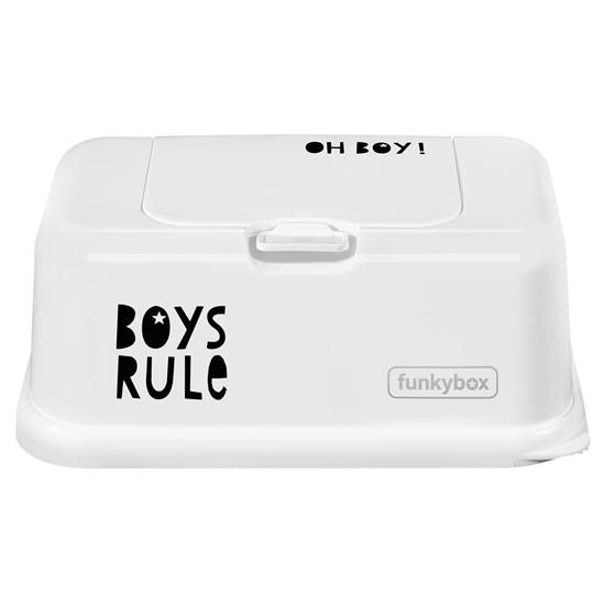 Picture of Baby Wipes Dispenser Black/White - Boys Rule