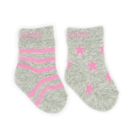 Picture of marl grey & pink 00-06 m socks